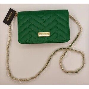 BEBE Sophia Small Leather-Like Crossbody Handbag - Hunter Green